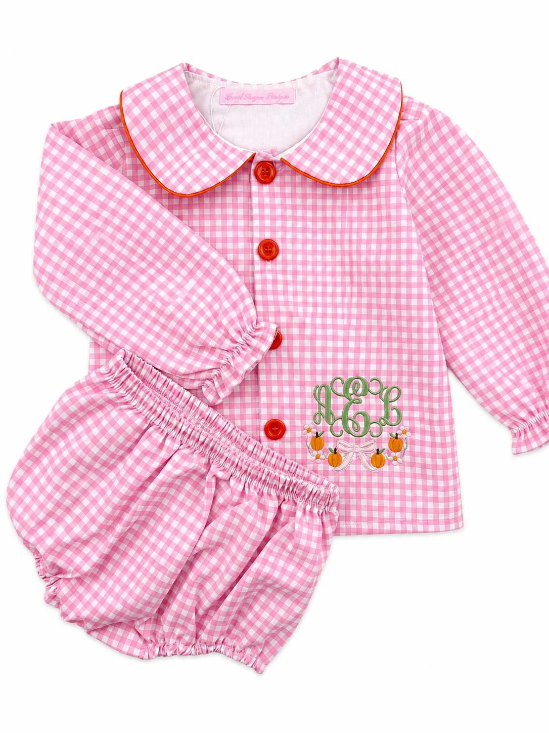 Fall Gingham Diaper Set
