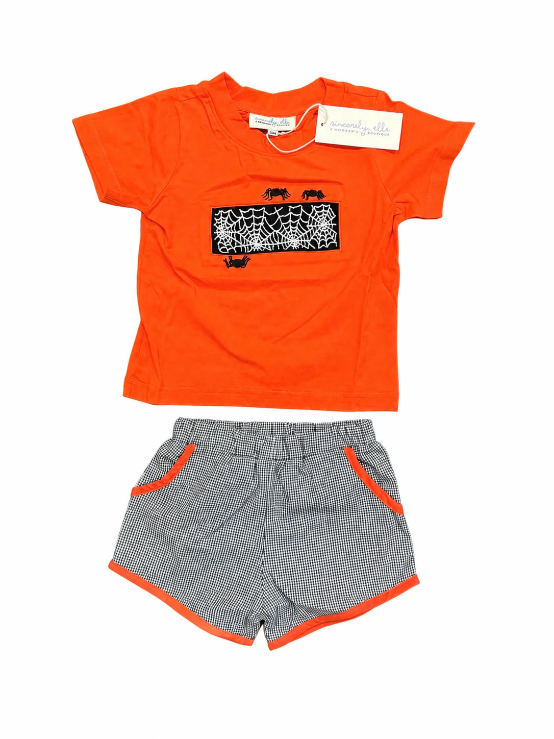 Spooky Smocked Spider Short Set